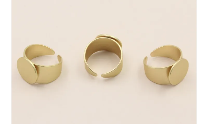 Anillo disco plano 13mm oro mate