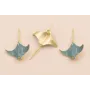 Broche Mata Raya 44*33mm Azul Piedra / Broches de Latón / Zamak