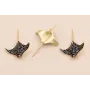 Broche Mata Raya 44*33mm Negro Motas Blancas / Broches de Latón / Zamak