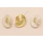 Broche Flor Blanca 27/20mm Oro Mate / Broches de Latón / Zamak