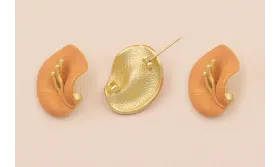 Broche Flor Rosa 27/20mm Oro Mate / Broches de Latón / Zamak