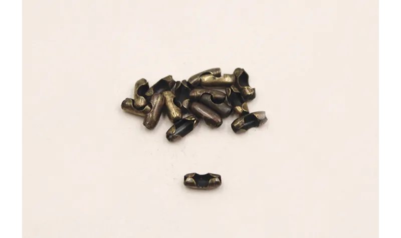 Cierre cadena Bolas 1,5mm Oro Viejo 6mm long. / Cierres de Latón / Zamak