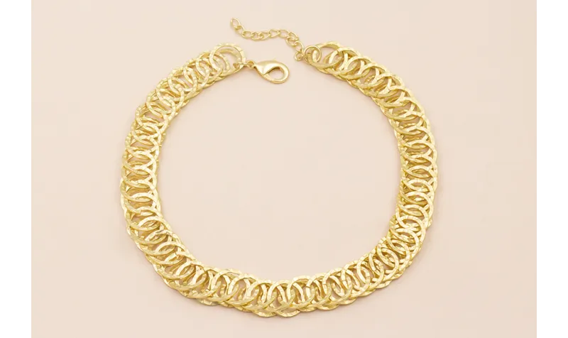Collar Completo Aros de 10mm Oro Mate