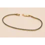 Pulsera Hecha 170mm strass 2mm Azul / Bases de Pulseras de Latón / Zamak
