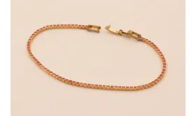 Pulsera Hecha 170mm strass 2mm Rosa / Bases de Pulseras de Latón / Zamak
