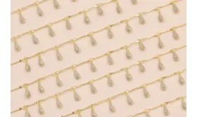 Cadena colgante gotas esmalte 8*3mm Gris / Cadenas de Latón / Zamak