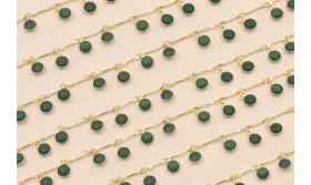 Cadena colgante Chapitas 7mm esmalte Verde / Cadenas de Latón / Zamak
