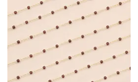 Cadena engarzada bola Topz 2mm Oro Mate / Cadenas de Latón / Zamak