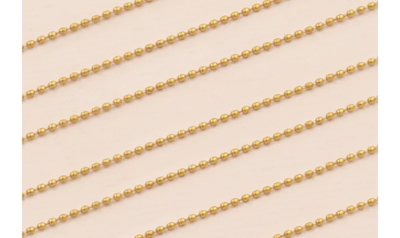 Cadena Micro Bola 0,8mm Oro Mate / Cadenas de Latón / Zamak