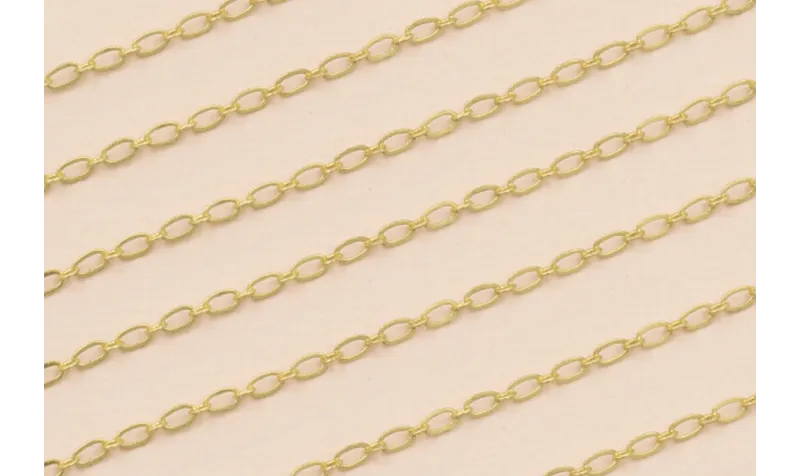 Cadena Eslabón Plano 4*2mm Oro Mate