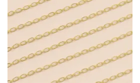 Cadena Eslabón Plano 4*2mm Oro Mate / Cadenas de Latón / Zamak