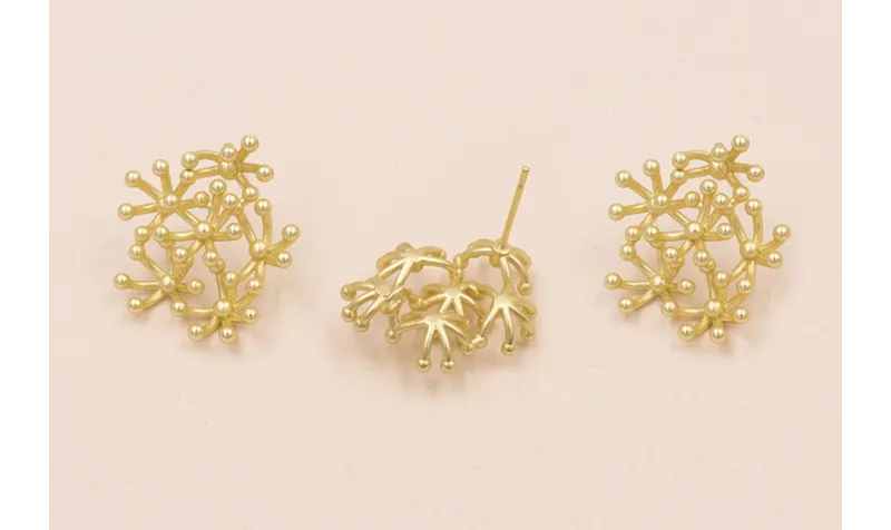 Pendiente Estrellas Coral 25*20mm Dorado Mate / Base Pendientes 