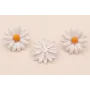 Pendiente Flor 40mm Blanca y Naranja / Base Pendientes