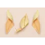 Pareja Pendientes Hoja Doblada 70*20 Esmalte Rosa / Base Pendientes