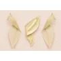 Pareja Pendientes Hoja Doblada 70*20 Esmalte Beige / Base Pendientes