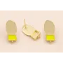 Pendiente cuadrado Lima con Chapa 18*7mm Oro Mate / Base Pendientes