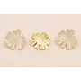 Pendiente Flor Oro Mate esmalte Beige 33mm diam / Base Pendientes