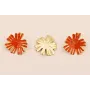 Pendiente Flor Oro Mate esmalte Naranja teja 33mm / Base Pendientes
