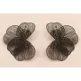 Pareja de Pendientes Flor 4 capas 70*50mm Negro / Base Pendientes 