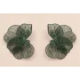 Pareja de Pendientes Flor 4 capas 70*50mm verde / Base Pendientes 