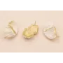 Pendiente 2 hojas 38*23mm Blanco Mate doble perno / Base Pendientes 