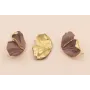 Pendiente 2 hojas 38*23mm Malva Mate doble perno / Base Pendientes 