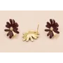Pendiente Flor 20*14mm Oro Mate y Cardenal / Base Pendientes 
