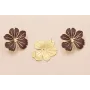 Pendiente Flor 20*14mm Oro Mate y Morado / Base Pendientes 