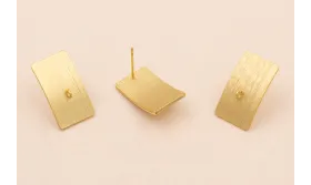 Perno rectangulo arqueado con anilla 23*13mm / Base Pendientes 