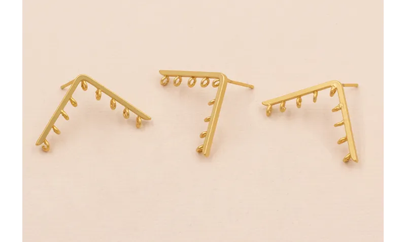 Perno en escuadra 30*15mm Oro Mate / Base Pendientes 