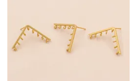 Perno en escuadra 30*15mm Oro Mate / Base Pendientes 