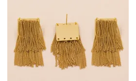 Perno Doble Fleco cadenas 20*45mm Oro Mate / Base Pendientes 