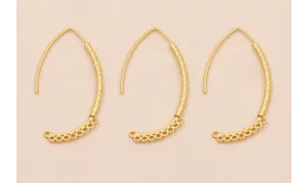 Pendiente en V arco de 45mm y 8 anillas Oro Mate / Base Pendientes 