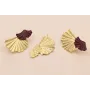 Pendiente 2 palmas 50*30mm Grana Mate doble perno / Base Pendientes 