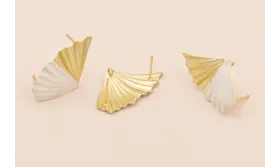 Perno doble triangulo plisado 30*15 Blanco Mate / Base Pendientes 