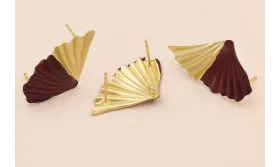 Perno doble triangulo plisado 30*15 Granate Mate / Base Pendientes 