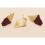 Perno doble triangulo plisado 30*15 Granate Mate / Base Pendientes 