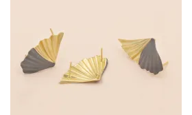 Perno doble triangulo plisado 30*15 Gris Mate / Base Pendientes 