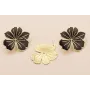 Pendiente Flor 45*40 2 pernos Oro Mate y Negro / Base Pendientes 