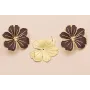 Pendiente Flor 45*40 2 pernos Oro Mate y Grana / Base Pendientes 