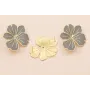 Pendiente Flor 45*40 2 pernos Oro Mate y Gris / Base Pendientes 