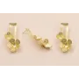 Perno Dos Flores sobre rectangulo Oro Mate 55*30 / Base Pendientes 