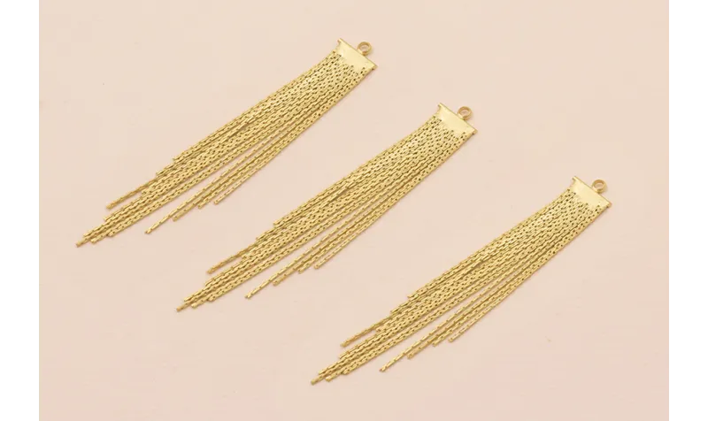 Colgante Fleco para pendiente 10*70mm Oro Mate / Base Pendientes 
