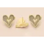 Perno Corazón Oro Mate 16*16mm esmalte Gris / Base Pendientes 
