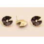 Perno Flor 18mm  Oro Mate Esmalte Negro Mate / Base Pendientes 