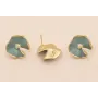 Perno Flor 18mm  Oro Mate Esmalte Gris Mate / Base Pendientes 