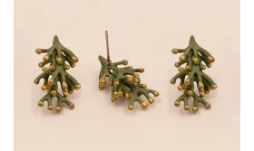 Perno Coral 23*12mm Verde Mate / Base Pendientes 