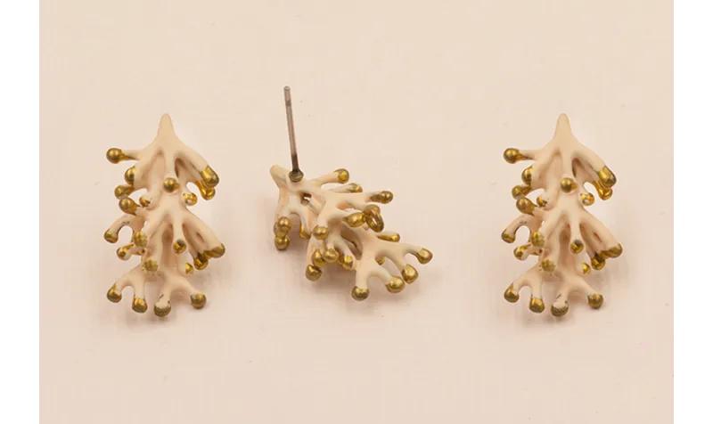 Perno Coral 23*12mm Crema Mate / Base Pendientes 