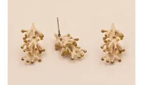 Perno Coral 23*12mm Crema Mate / Base Pendientes 