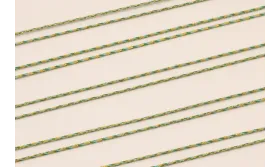MicroDriza 0,9mm verde azul y oro / Hilos y Cordones, Algodón / Símil